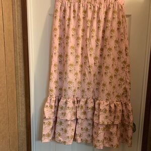 SHEIN Pink Floral A-Line Skirt